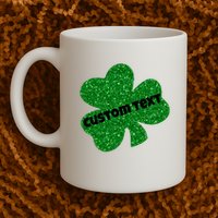 St. Patrick's Day Teacher Ms Mrs Personalized Name Green Glitter Mug