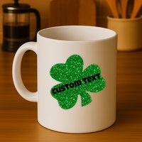 St. Patrick's Day Teacher Ms Mrs Personalized Name Green Glitter Mug