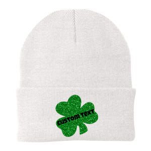 St. Patrick's Day Teacher Ms Mrs Personalized Name Green Glitter Knit Cap Winter Beanie