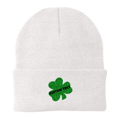 St. Patrick's Day Teacher Ms Mrs Personalized Name Green Glitter Beanie