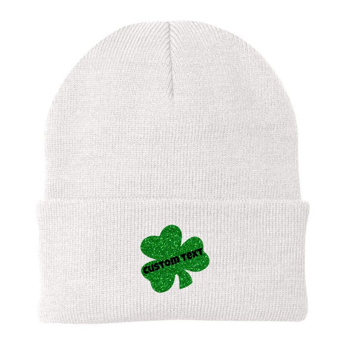 St. Patrick's Day Teacher Ms Mrs Personalized Name Green Glitter Beanie