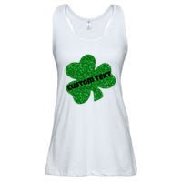 St. Patrick's Day Teacher Ms Mrs Personalized Name Green Glitter Ladies Essential Flowy Tank