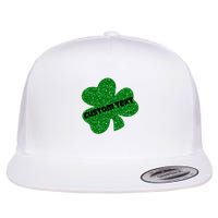 St. Patrick's Day Teacher Ms Mrs Personalized Name Green Glitter Flatbill Hat