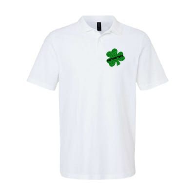 St. Patrick's Day Teacher Ms Mrs Personalized Name Green Glitter Polo