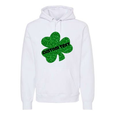 St. Patrick's Day Teacher Ms Mrs Personalized Name Green Glitter Premium Hoodie