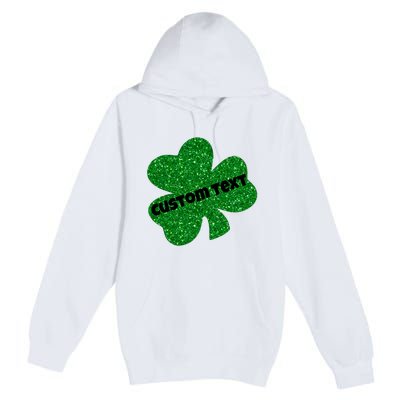 St. Patrick's Day Teacher Ms Mrs Personalized Name Green Glitter Premium Pullover Hoodie