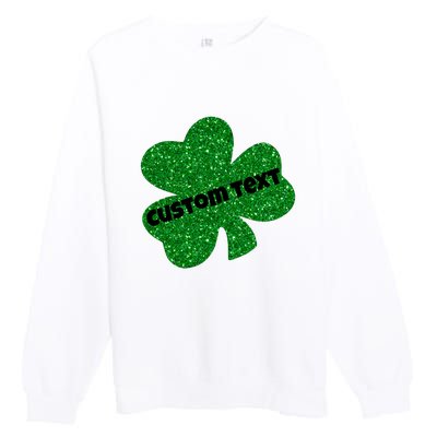 St. Patrick's Day Teacher Ms Mrs Personalized Name Green Glitter Premium Crewneck Sweatshirt