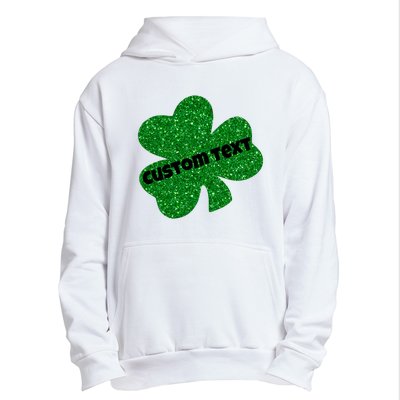 St. Patrick's Day Teacher Ms Mrs Personalized Name Green Glitter Urban Pullover Hoodie