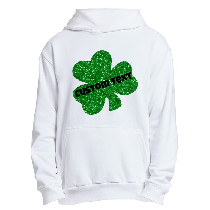 St. Patrick's Day Teacher Ms Mrs Personalized Name Green Glitter Urban Pullover Hoodie