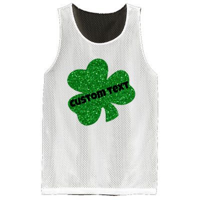 St. Patrick's Day Teacher Ms Mrs Personalized Name Green Glitter Mesh Reversible Basketball Jersey Tank