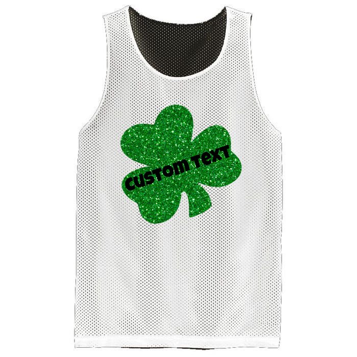 St. Patrick's Day Teacher Ms Mrs Personalized Name Green Glitter Mesh Reversible Basketball Jersey Tank