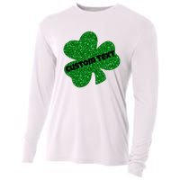 St. Patrick's Day Teacher Ms Mrs Personalized Name Green Glitter Cooling Performance Long Sleeve Crew