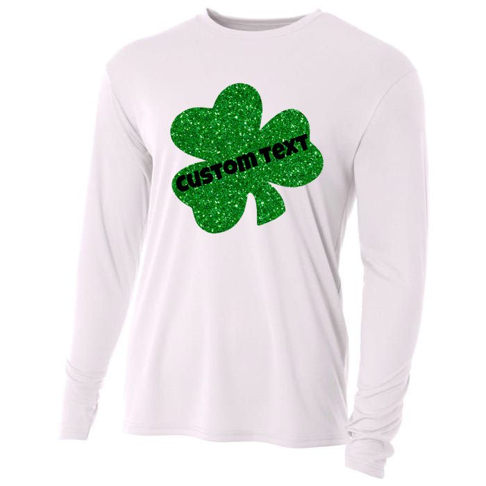 St. Patrick's Day Teacher Ms Mrs Personalized Name Green Glitter Cooling Performance Long Sleeve Crew