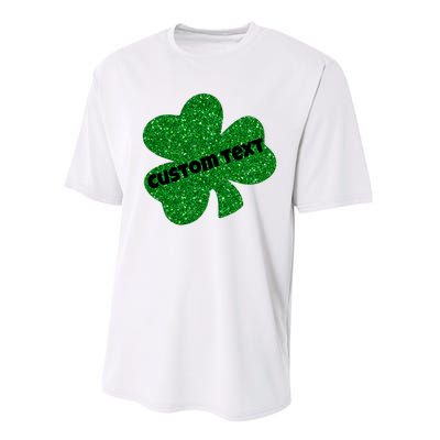 St. Patrick's Day Teacher Ms Mrs Personalized Name Green Glitter Performance Sprint T-Shirt