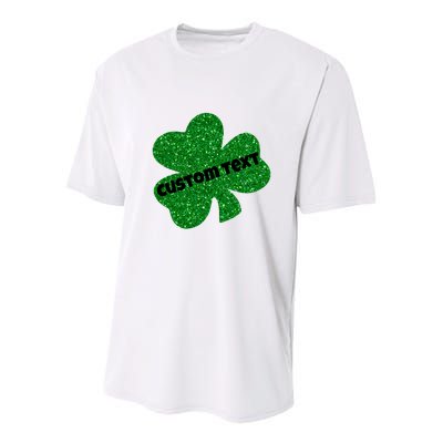 St. Patrick's Day Teacher Ms Mrs Personalized Name Green Glitter Youth Performance Sprint T-Shirt