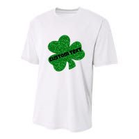 St. Patrick's Day Teacher Ms Mrs Personalized Name Green Glitter Youth Performance Sprint T-Shirt