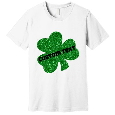 St. Patrick's Day Teacher Ms Mrs Personalized Name Green Glitter Premium T-Shirt