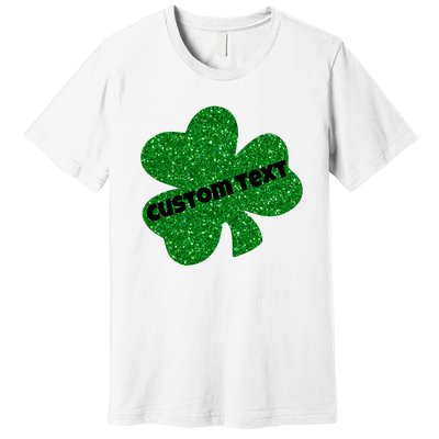 St. Patrick's Day Teacher Ms Mrs Personalized Name Green Glitter Premium T-Shirt