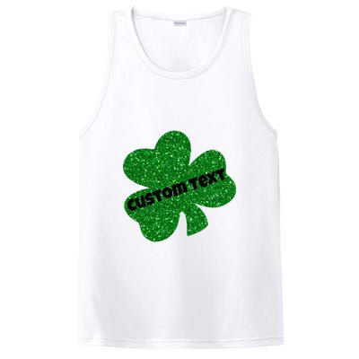 St. Patrick's Day Teacher Ms Mrs Personalized Name Green Glitter PosiCharge Competitor Tank