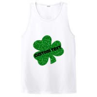 St. Patrick's Day Teacher Ms Mrs Personalized Name Green Glitter PosiCharge Competitor Tank