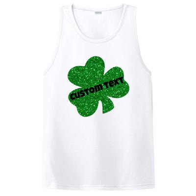 St. Patrick's Day Teacher Ms Mrs Personalized Name Green Glitter PosiCharge Competitor Tank