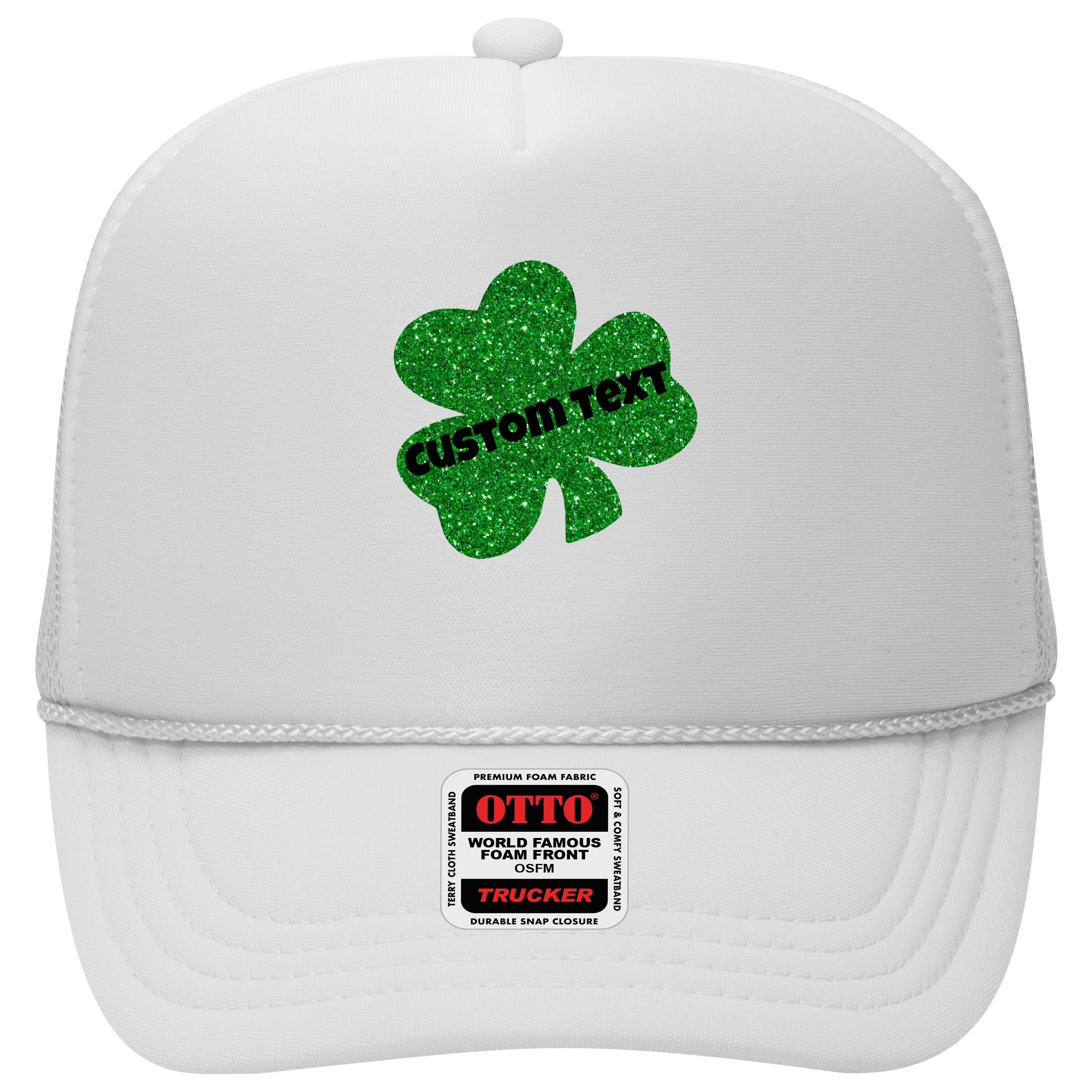 St. Patrick's Day Teacher Ms Mrs Personalized Name Green Glitter Hat