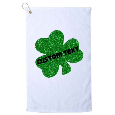 St. Patrick's Day Teacher Ms Mrs Personalized Name Green Glitter Golf Towel