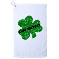 St. Patrick's Day Teacher Ms Mrs Personalized Name Green Glitter Golf Towel