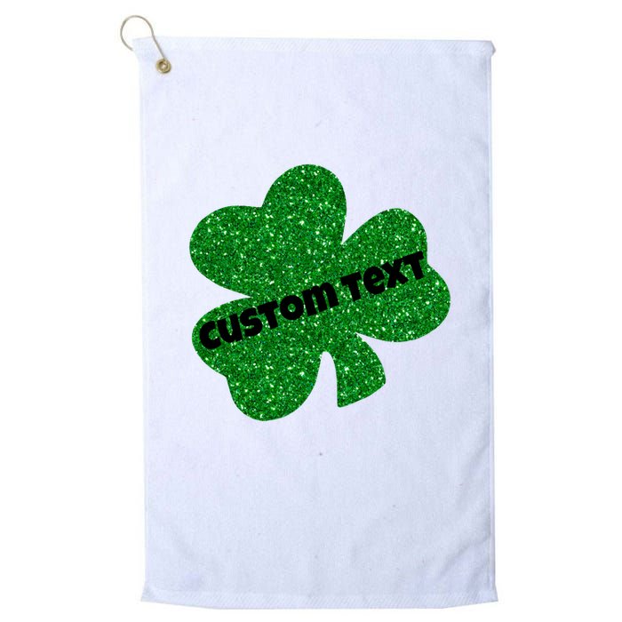 St. Patrick's Day Teacher Ms Mrs Personalized Name Green Glitter Golf Towel