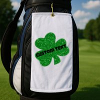 St. Patrick's Day Teacher Ms Mrs Personalized Name Green Glitter Golf Towel