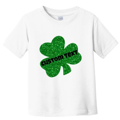 St. Patrick's Day Teacher Ms Mrs Personalized Name Green Glitter Toddler T-Shirt