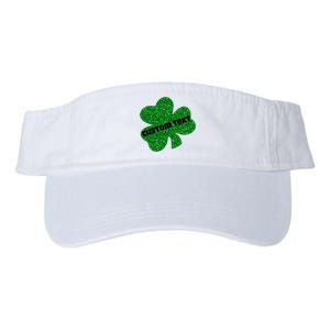 St. Patrick's Day Teacher Ms Mrs Personalized Name Green Glitter Valucap Bio-Washed Visor