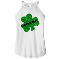 St. Patrick's Day Teacher Ms Mrs Personalized Name Green Glitter Women's Perfect Tri Rocker Tank