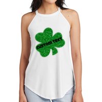 St. Patrick's Day Teacher Ms Mrs Personalized Name Green Glitter Women's Perfect Tri Rocker Tank