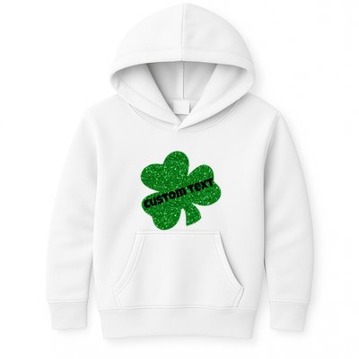 St. Patrick's Day Teacher Ms Mrs Personalized Name Green Glitter Kids Hoodie