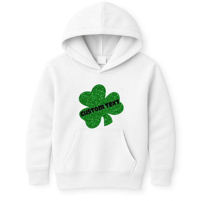 St. Patrick's Day Teacher Ms Mrs Personalized Name Green Glitter Kids Hoodie