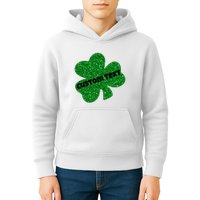 St. Patrick's Day Teacher Ms Mrs Personalized Name Green Glitter Kids Hoodie
