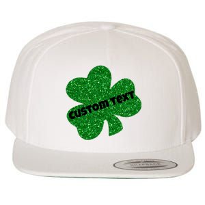 St. Patrick's Day Teacher Ms Mrs Personalized Name Green Glitter Wool Snapback Cap