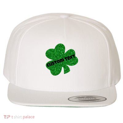 St. Patrick's Day Teacher Ms Mrs Personalized Name Green Glitter Wool Snapback Cap
