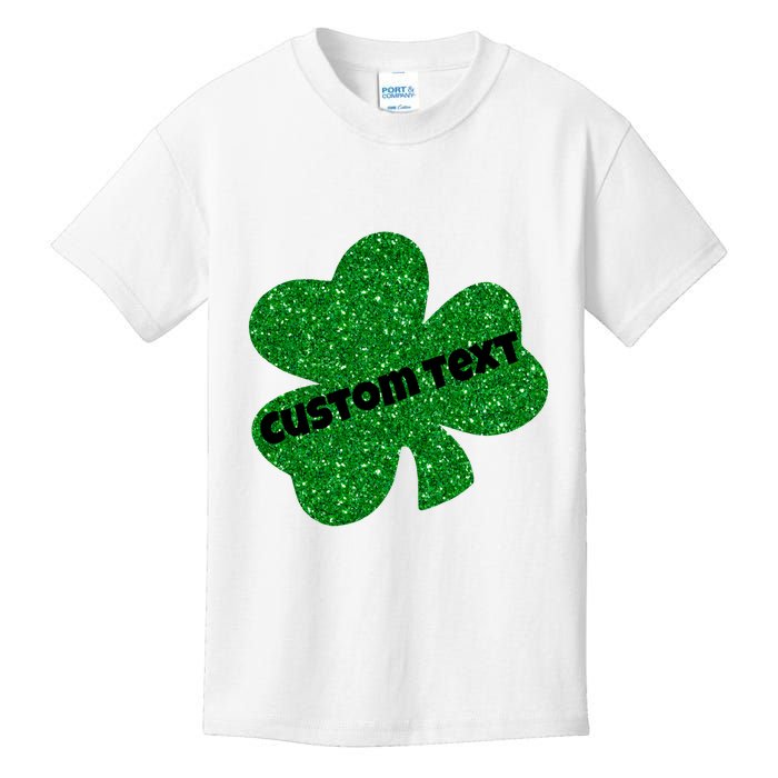 St. Patrick's Day Teacher Ms Mrs Personalized Name Green Glitter Kids T-Shirt