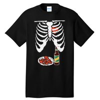 Skeleton Pregnancy Dad Chicken Wings Beer Halloween Tall T-Shirt