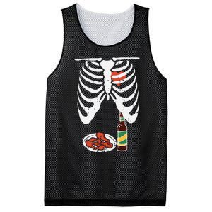 Skeleton Pregnancy Dad Chicken Wings Beer Halloween Mesh Reversible Basketball Jersey Tank