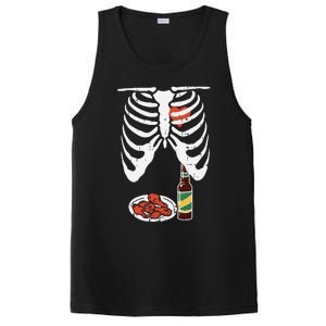 Skeleton Pregnancy Dad Chicken Wings Beer Halloween PosiCharge Competitor Tank