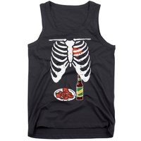 Skeleton Pregnancy Dad Chicken Wings Beer Halloween Tank Top