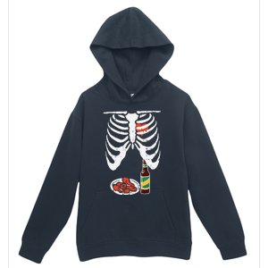 Skeleton Pregnancy Dad Chicken Wings Beer Halloween Urban Pullover Hoodie