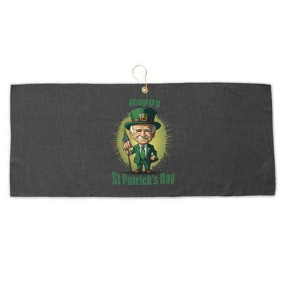 St PatrickS Day Joe Biden Leprechaun Hat Funny Gift Large Microfiber Waffle Golf Towel