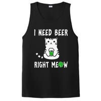 Saint Patrick's Day I Need Beer Right Meow Cat PosiCharge Competitor Tank