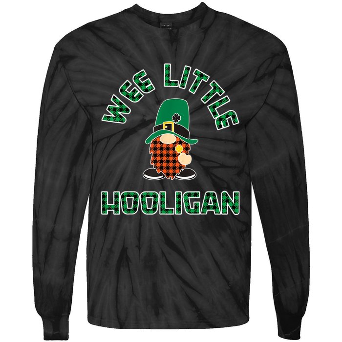 St Patricks Day Wee Little Hooligan Boy Kids Funny Tie-Dye Long Sleeve Shirt