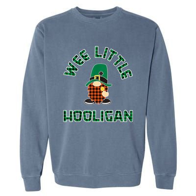 St Patricks Day Wee Little Hooligan Boy Kids Funny Garment-Dyed Sweatshirt