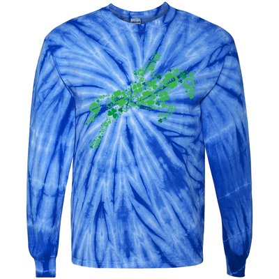 St Patrick's Day Horse Lover Horseback Riding Gift Tie-Dye Long Sleeve Shirt